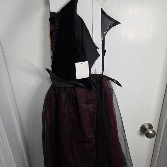 ROYAL VAMPIRE Dress Girls Child Costume LARGE (10/12)  Dracula Halloween - Picture 6 of 8